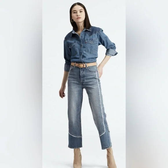 Levi's Ribcage straight Women's Blue Straight Leg Jeans - Picture 3 of 13